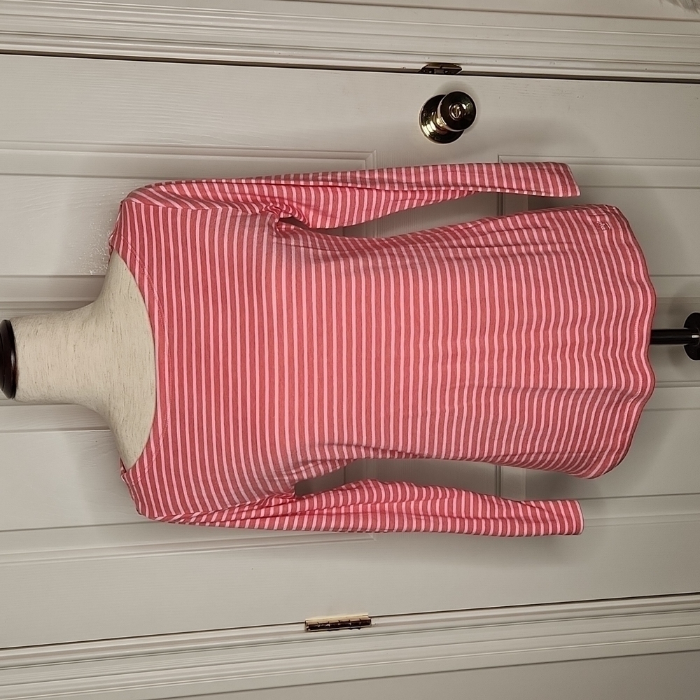 Vineyard Vines Pink Striped Boatneck Simple Tee Size S